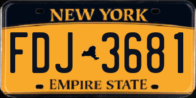 NY license plate FDJ3681