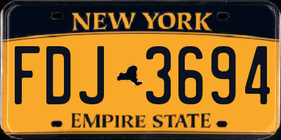NY license plate FDJ3694