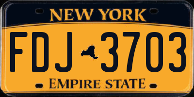 NY license plate FDJ3703