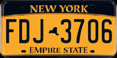 NY license plate FDJ3706
