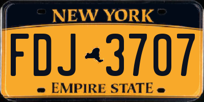 NY license plate FDJ3707
