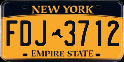 NY license plate FDJ3712