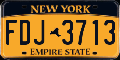 NY license plate FDJ3713