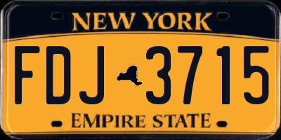 NY license plate FDJ3715