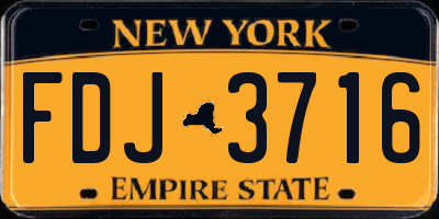 NY license plate FDJ3716