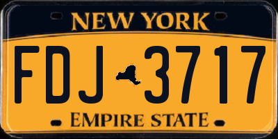 NY license plate FDJ3717