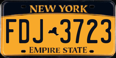 NY license plate FDJ3723