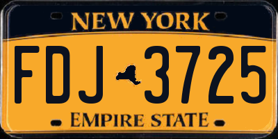 NY license plate FDJ3725