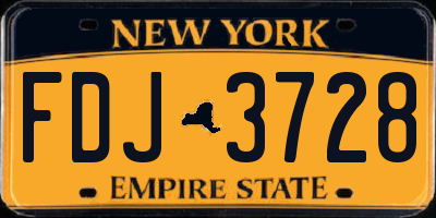 NY license plate FDJ3728