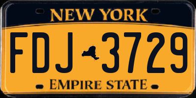 NY license plate FDJ3729