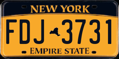 NY license plate FDJ3731