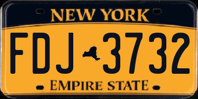 NY license plate FDJ3732