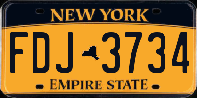 NY license plate FDJ3734