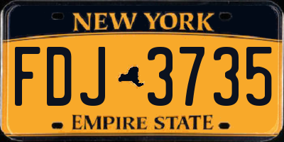 NY license plate FDJ3735