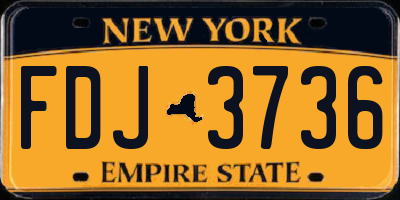 NY license plate FDJ3736