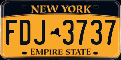 NY license plate FDJ3737