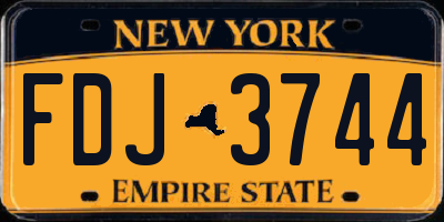 NY license plate FDJ3744