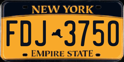 NY license plate FDJ3750