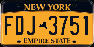 NY license plate FDJ3751
