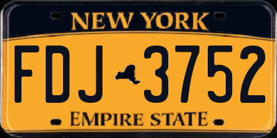 NY license plate FDJ3752