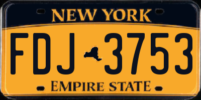 NY license plate FDJ3753