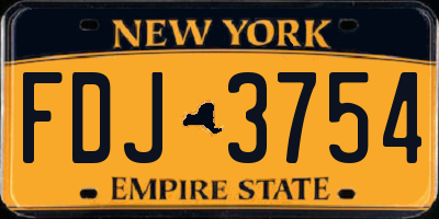 NY license plate FDJ3754