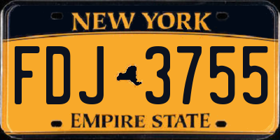 NY license plate FDJ3755