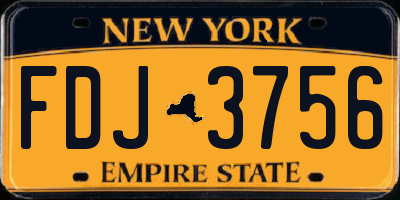 NY license plate FDJ3756