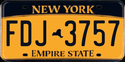 NY license plate FDJ3757