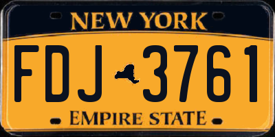 NY license plate FDJ3761