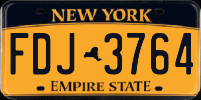 NY license plate FDJ3764