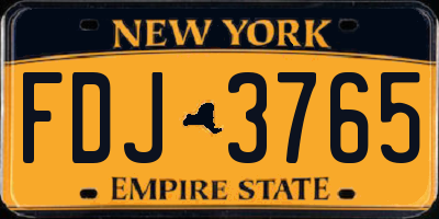 NY license plate FDJ3765