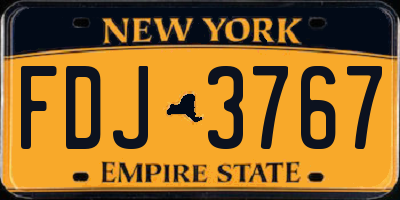 NY license plate FDJ3767