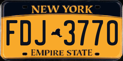 NY license plate FDJ3770