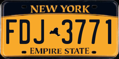 NY license plate FDJ3771
