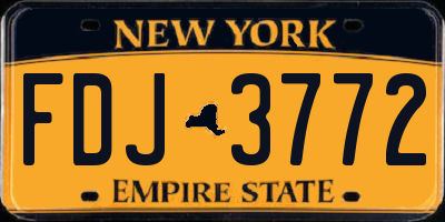 NY license plate FDJ3772