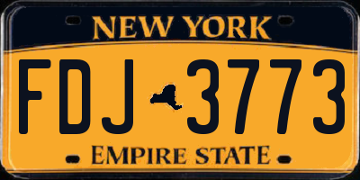 NY license plate FDJ3773