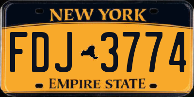 NY license plate FDJ3774