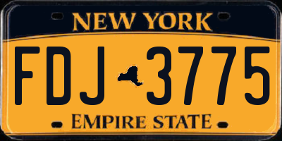 NY license plate FDJ3775