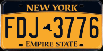 NY license plate FDJ3776