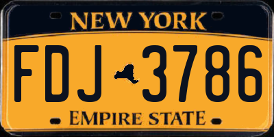 NY license plate FDJ3786