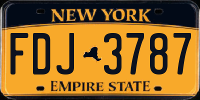 NY license plate FDJ3787