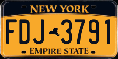NY license plate FDJ3791