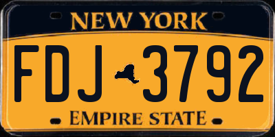 NY license plate FDJ3792