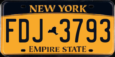 NY license plate FDJ3793