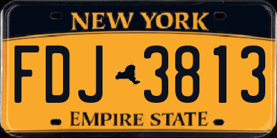NY license plate FDJ3813