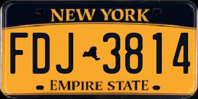 NY license plate FDJ3814