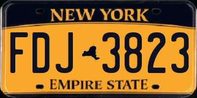NY license plate FDJ3823