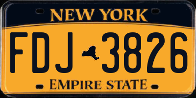 NY license plate FDJ3826