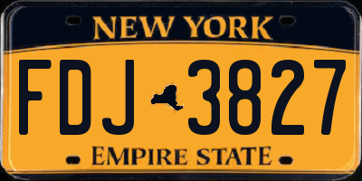 NY license plate FDJ3827
